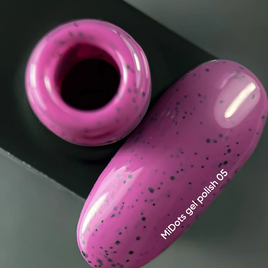 Гель-лак Nails Of The Day Gel Polish MiDots №05 малиновий, з чорними крапочками 10 мл
