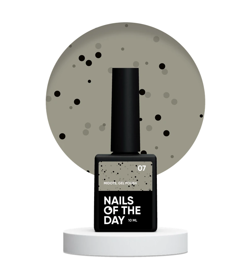Гель-лак Nails Of The Day Gel Polish MiDots №07 молочно&ndash;фісташковий, з чорними крапочками 10 мл