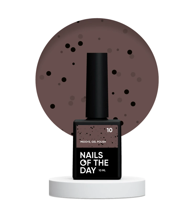 Гель-лак Nails Of The Day Gel Polish MiDots №10 світло&ndash;коричневий, з чорними крапочками 10 мл