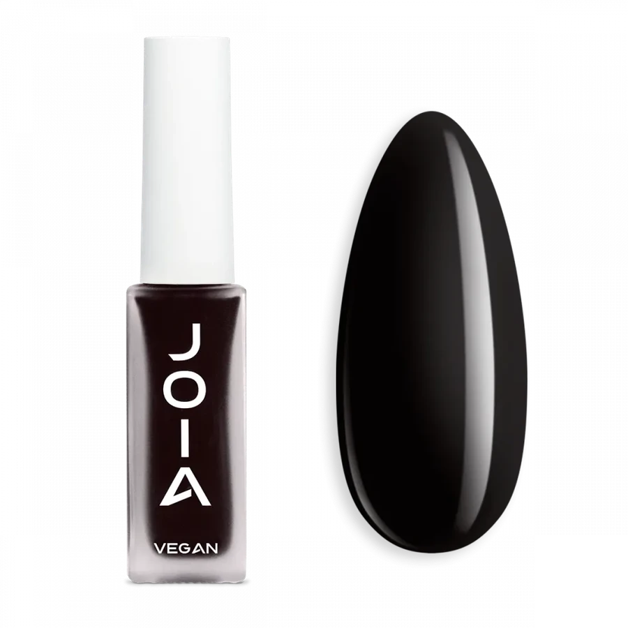 Лак для нігтів JOIA vegan Nail Сare Polish 4in1 №10 Perfect Black насичено-чорний 8 мл