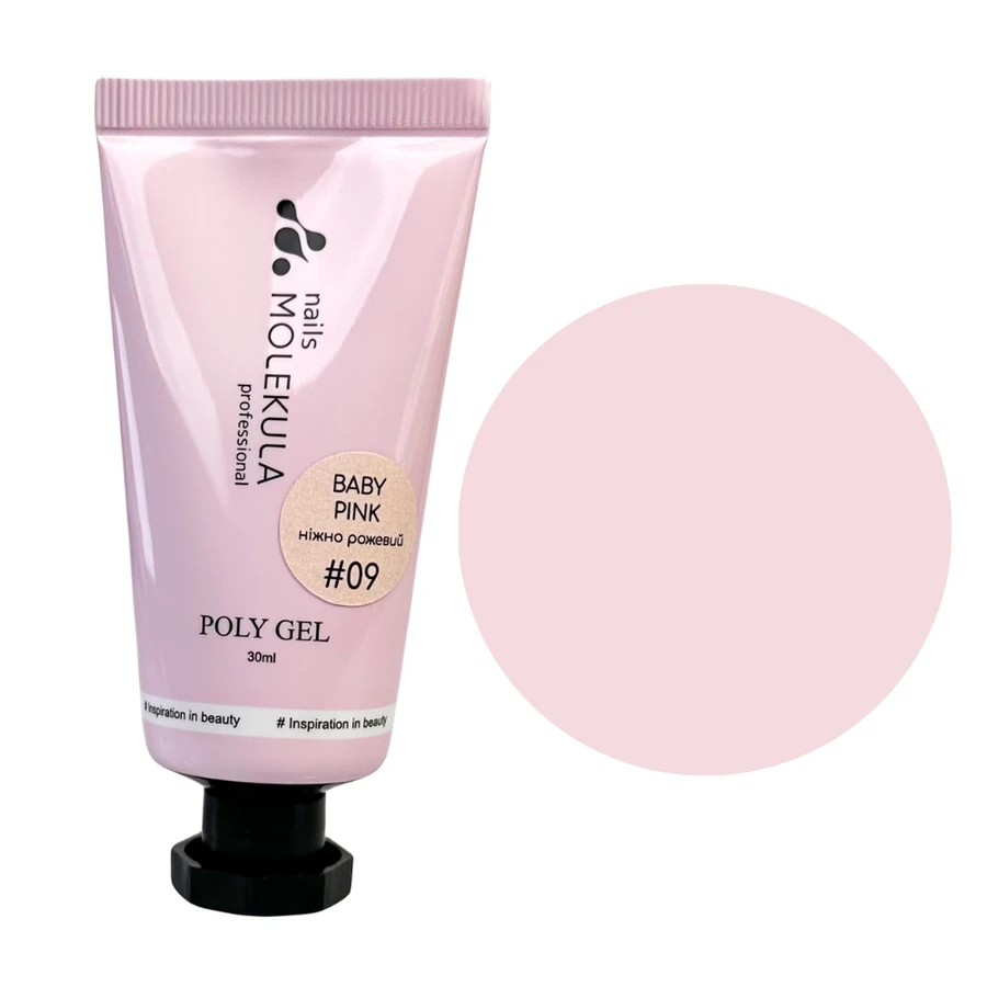 Полігель Molekula Poly Gel №09 Baby Pink ніжно рожевий 30 мл