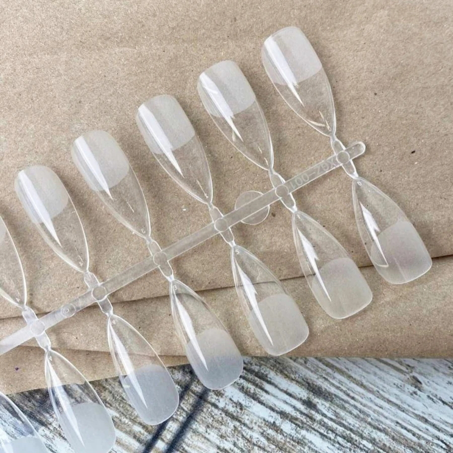 Гелеві форми-типси для швидкого нарощування Molekula Nail Extension Fast Soft Gel Forms Almond мигдаль 24 шт