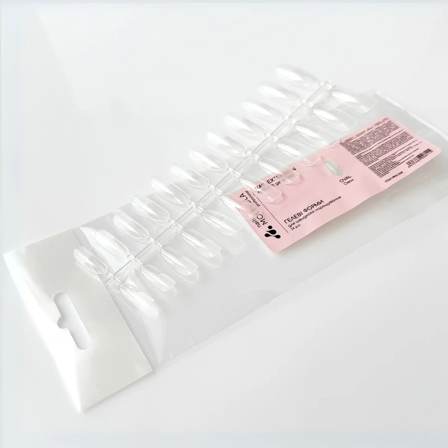 Гелеві форми-типси для швидкого нарощування Molekula Nail Extension Fast Soft Gel Forms Oval овал 24 шт