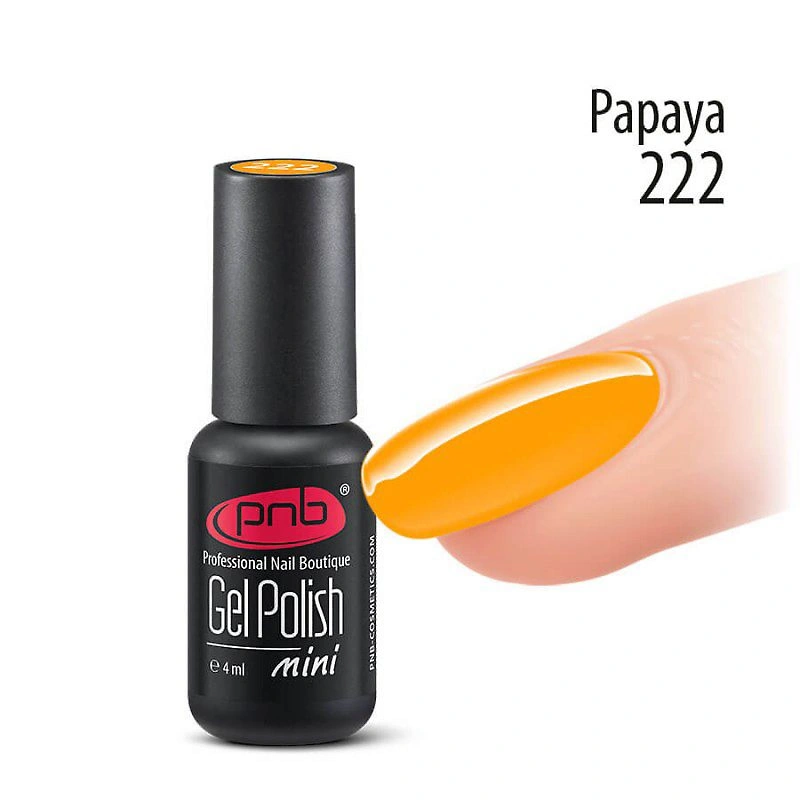 Уцінка! Гель-лак PNB Mini №222 Papaya 4 мл Discount папайя, емаль