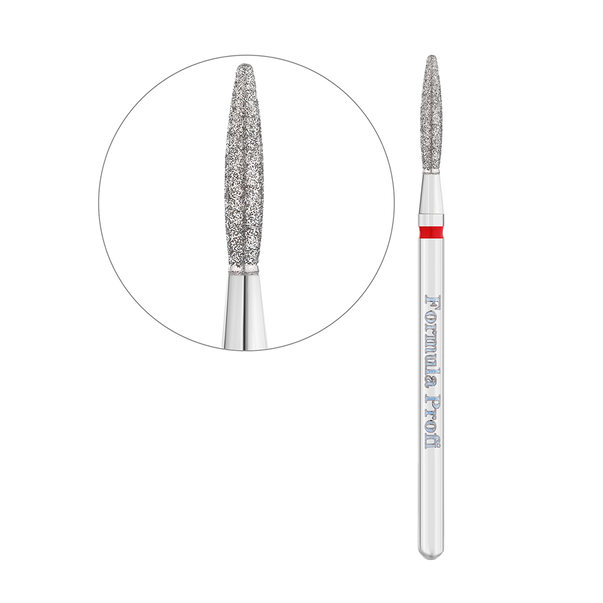 Фреза алмазна полум`я тупе Formula Profi Diamond Nozzle Red червона, м`яка жорсткість 2.1 мм
