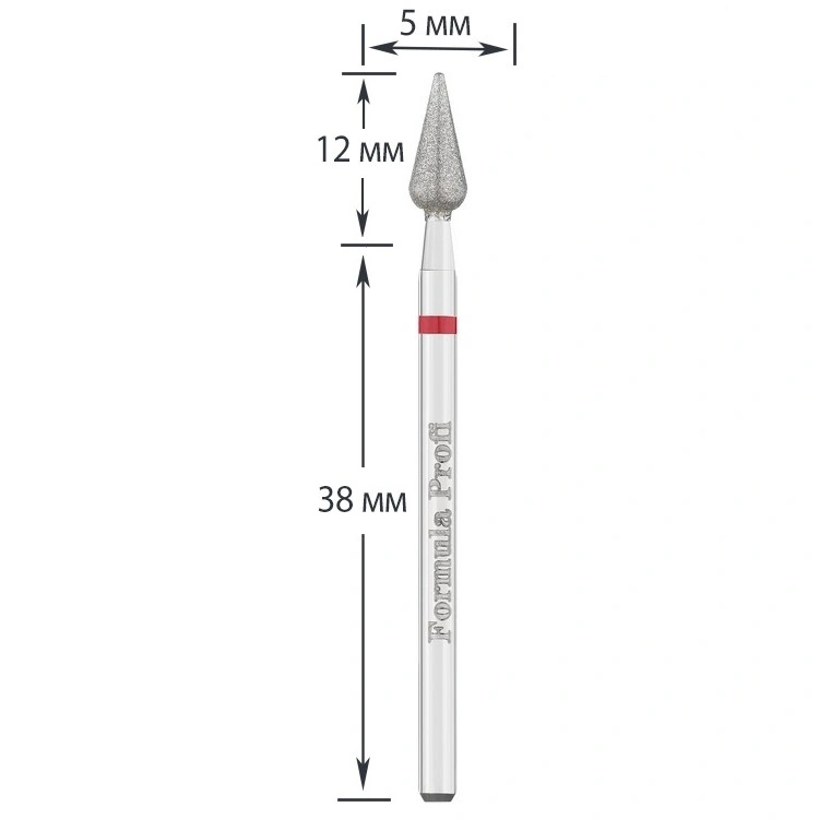 Фреза алмазна полум`я тупе Formula Profi Diamond Nozzle Red червона, м`яка жорсткість 5.0 мм