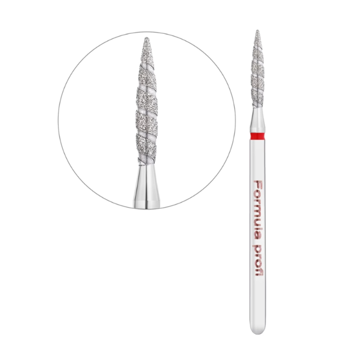 Фреза алмазна торнадо Formula Profi Diamond Nozzle Red червона, м &rsquo;яка жорсткість 2.1 мм