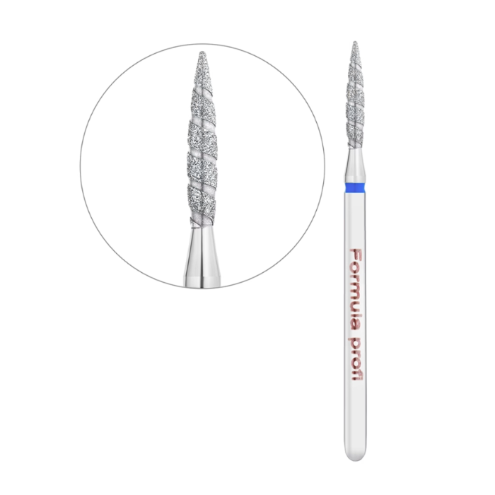 Фреза алмазна торнадо Formula Profi Diamond Nozzle Bllue синій, середня жорсткість 2.1 мм