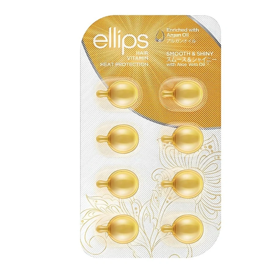 Вітаміни для волосся в капсулах "Розкішне сяйво" Ellips Hair Vitamin Smooth & Shiny With Aloe Vera Oil 8x1 мл з олією алое