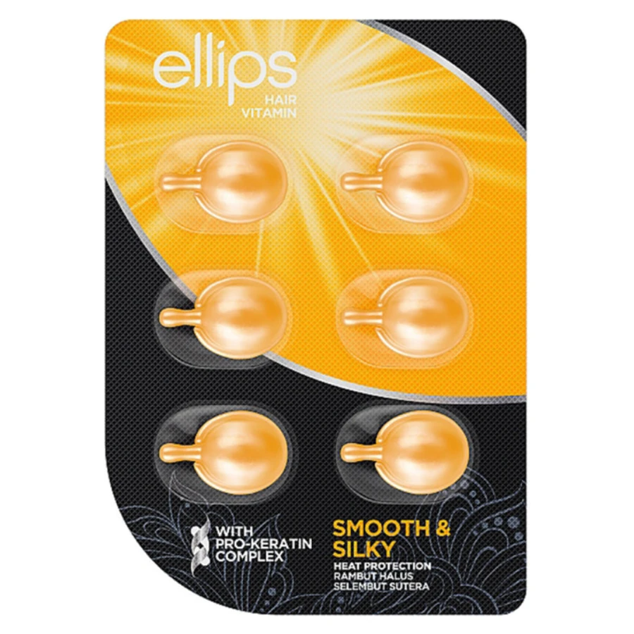 Капсули для волосся &ldquo;Бездоганний шовк&ldquo; Ellips Hair Vitamin Smooth & Silky with Pro-Keratin Complex 6x1 мл з Про-Кератиновим Комплексом