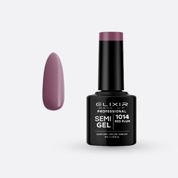 Гель-лак для нігтів Elixir Semi Gel 1014 Red Plum червона слива, емаль 8 мл