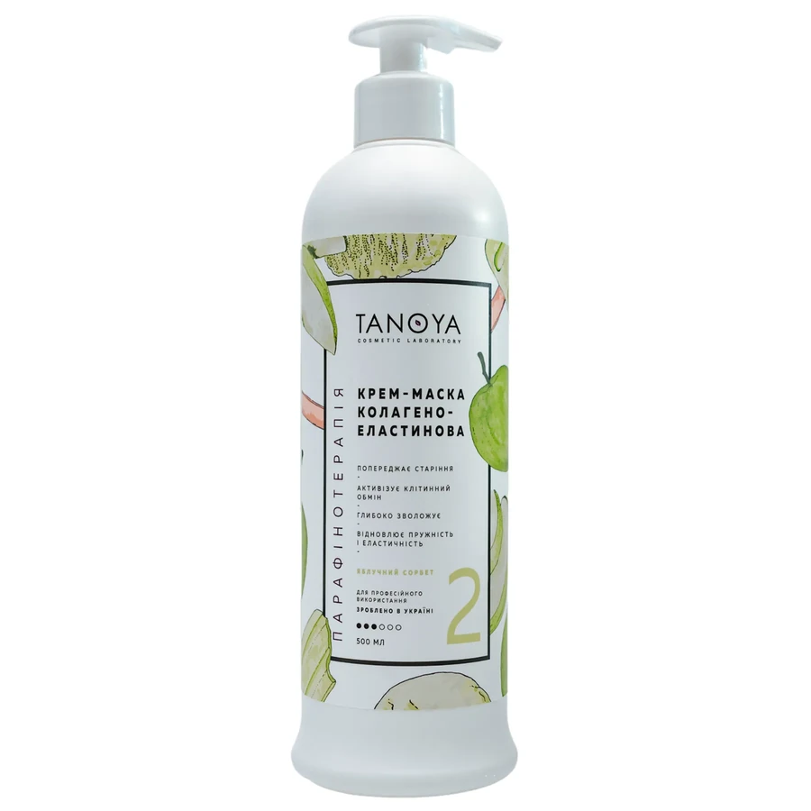 Крем-маска колагено-еластинова Tanoya Collagen-Elastin Cream-Mask Apple Sorbet Яблучний сорбет 500 мл
