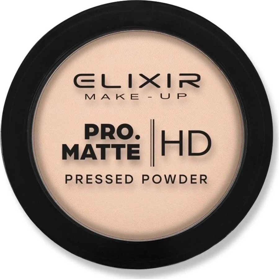 Компактна матуюча пудра для обличчя Elixir PRO. Matte Pressed Powder HD 204 Latte Coffee