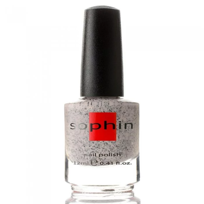 Лак Sophin Nail Lacquer №325 бежевий, з чорним глітером 12 мл