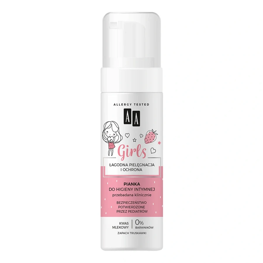 Пінка для інтимної гігієни з ароматом полуниці AA cosmetics Girls Foam For Intimate Hygiene Strawberry дитячий 150 мл