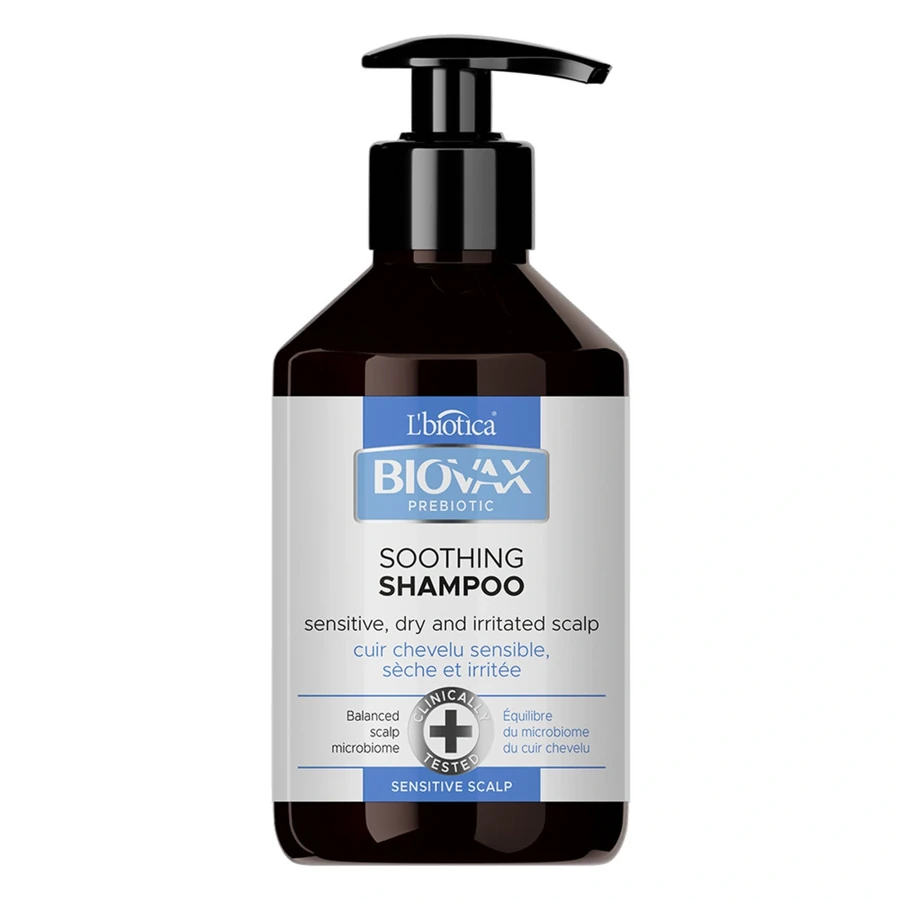 Заспокійливий шампунь для чутливої шкіри голови L biotica Biovax Prebiotic Soothing Shampoo 250 мл
