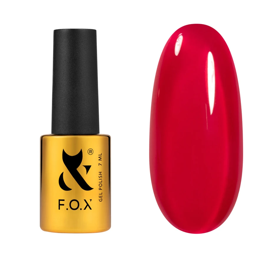 Гель-лак FOX Lollipop 002 Strawberry ягідний червоний з полуничним підтоном, вітражний 7 мл