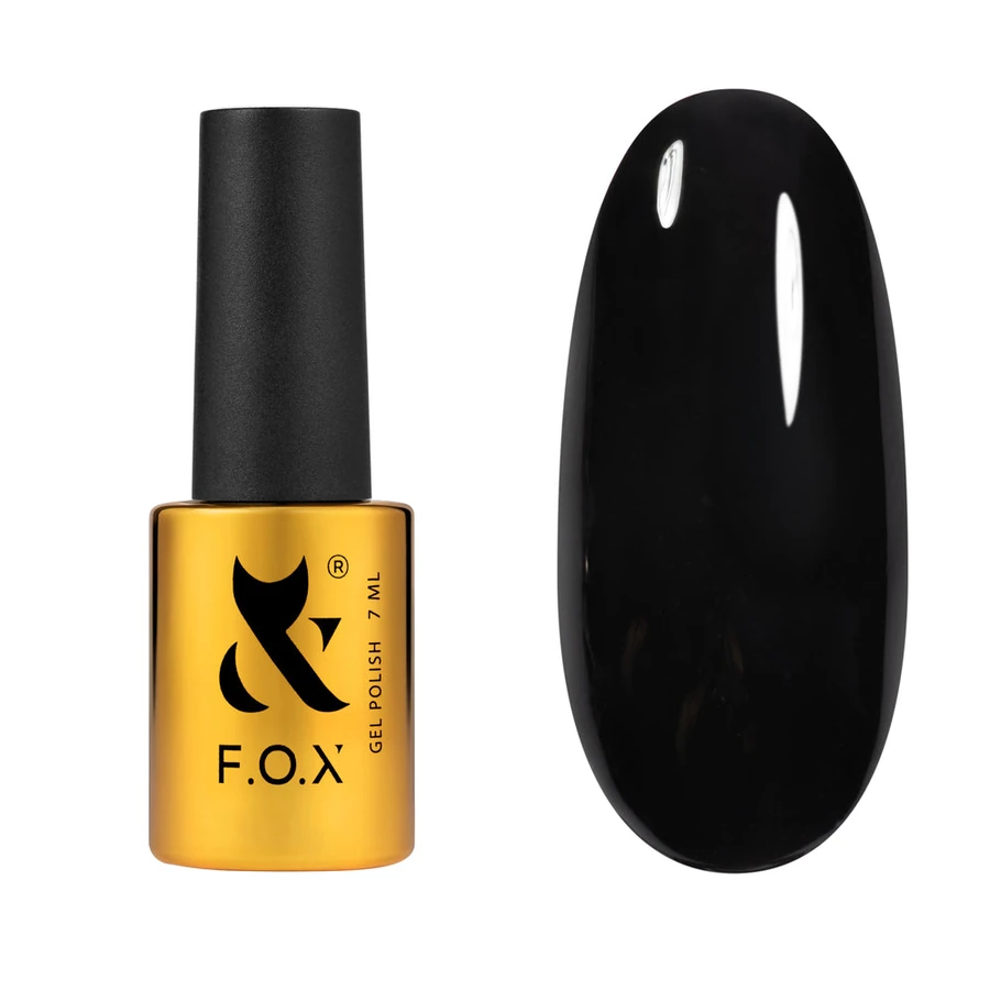 Гель-лак FOX Lollipop 007 Blackberry глибокий чорний, вітражний 7 мл