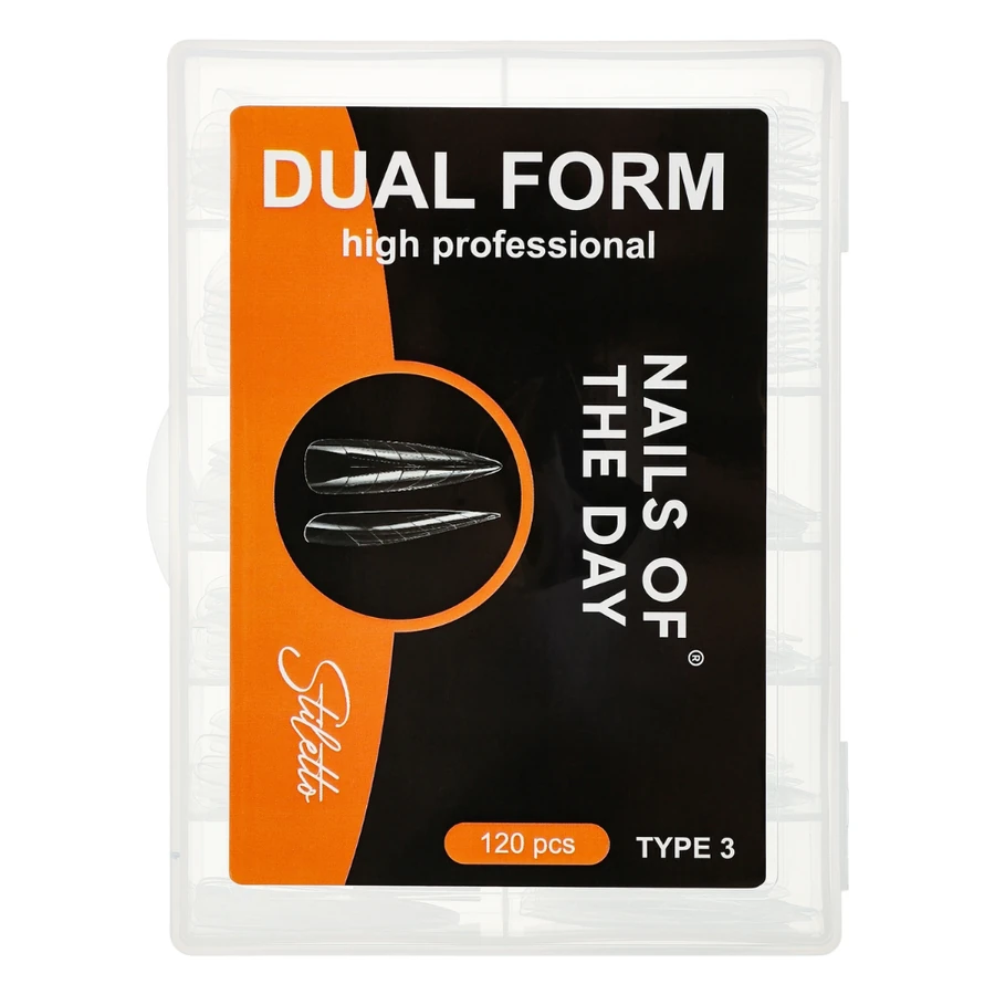 Верхні форми для часткової корекції/нарощування Nails Of The Day Dual Form Stiletto Type 3 120 штук стилет/мигдаль