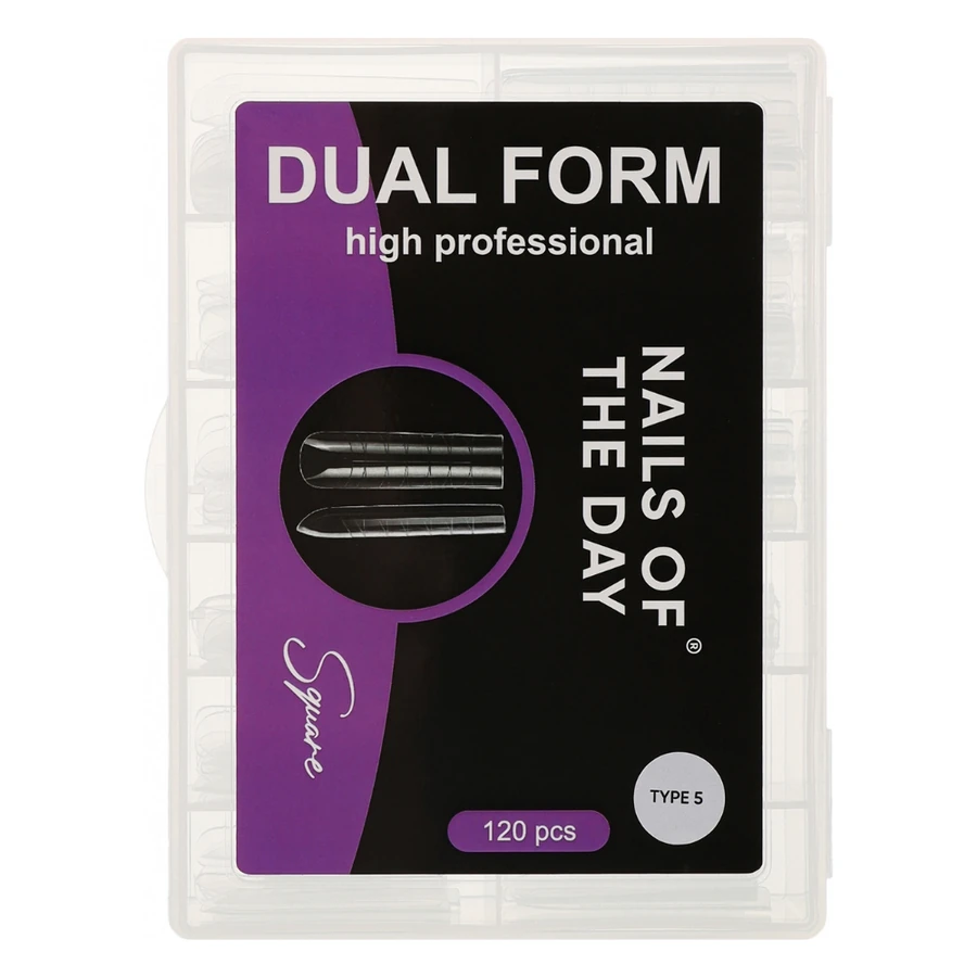 Верхні форми для часткової корекції/нарощування Nails Of The Day Dual Form Square Type 5 120 штук квадрат