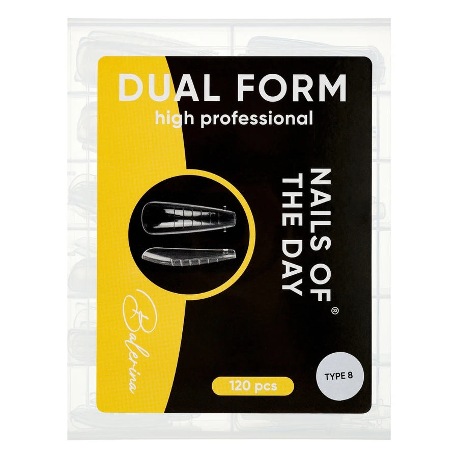 Верхні форми для часткової корекції/нарощування Nails Of The Day Dual Form Balerina Type 8 120 штук балерина