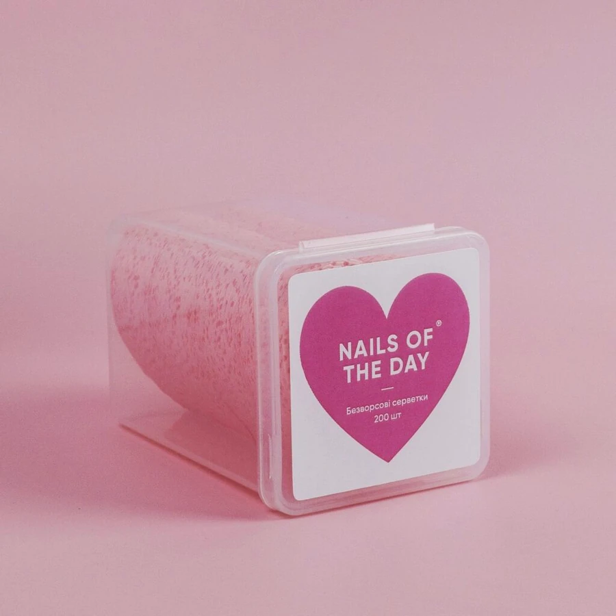 Безворсові серветки сердечка Nails Of The Day Lint-free Wipes 200 шт