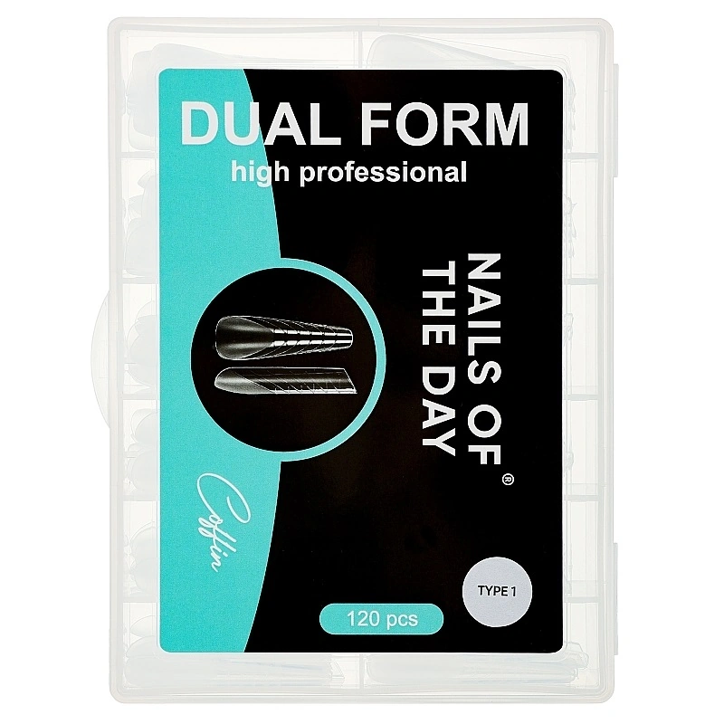 Верхні форми для часткової корекції/нарощування Nails Of The Day Dual Form Coffin Type 1 120 штук сучасний мигдаль