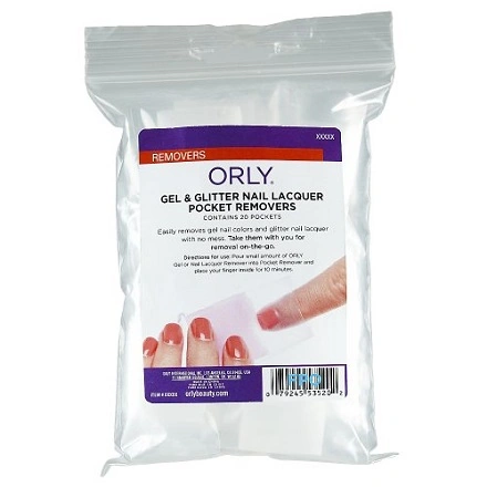 Пакетики для зняття гелевого та лакового покриття ORLY Gel і Glitter Nail Lacquer Pocket Removers 20 шт