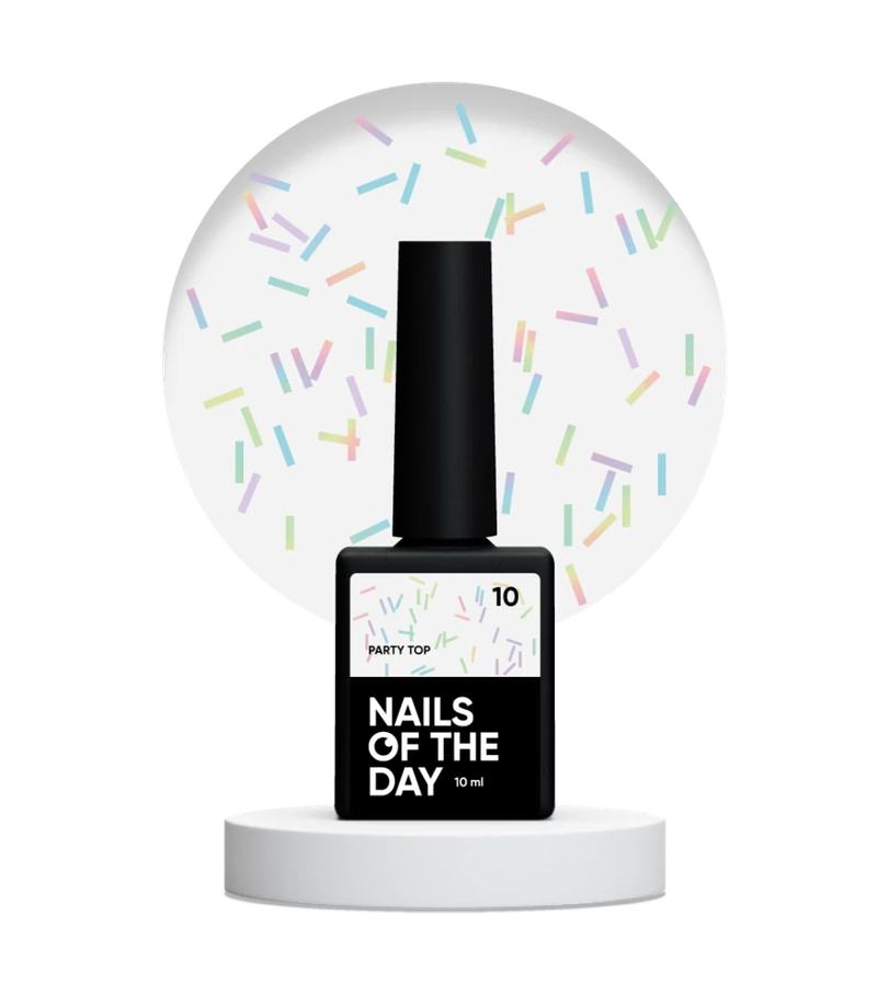 Топ з голографічною соломкою Nails Of The Day Party Top №10 без липкого шару 10 мл