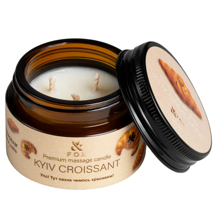 Масажна свічка преміум FOX Premium Massage Candle Kyiv Croissant 30 мл