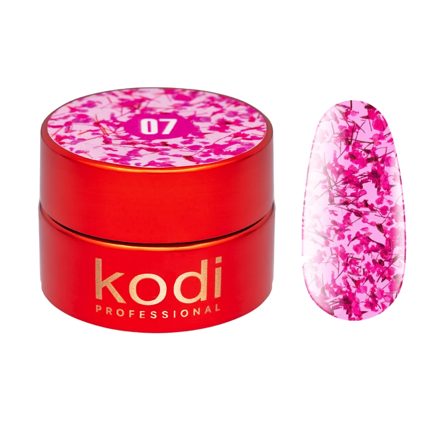 Гель з сухоцвітом Kodi Flower Gel №07 ніжно-рожевий 4 мл