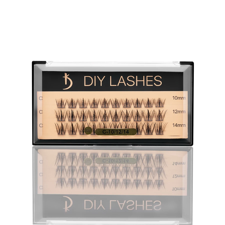 Накладні вії пучкові Kodi DIY LASHES 02B (0,07 C- 10 mm, 12 mm, 14 mm) штучні