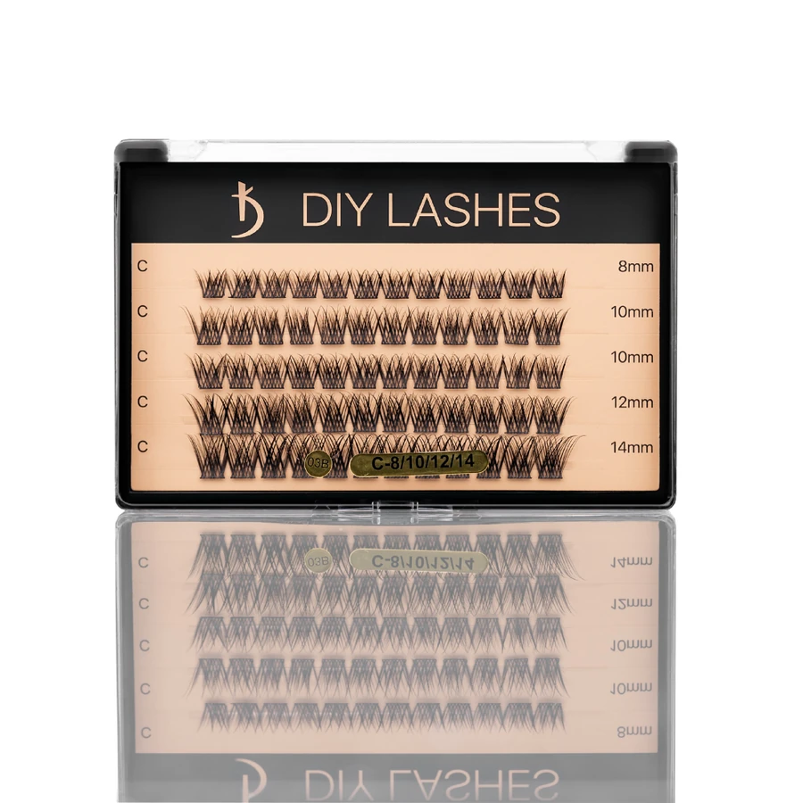 Накладні вії пучкові Kodi DIY LASHES 03B (0,07 C - 8 mm-1, 10 mm-2, 12 mm-1, 14 mm-1) штучні