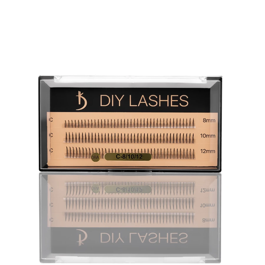 Накладні вії стрічкові Kodi DIY LASHES 08A (0,07 C - 8 mm, 10 mm, 12 mm) штучні