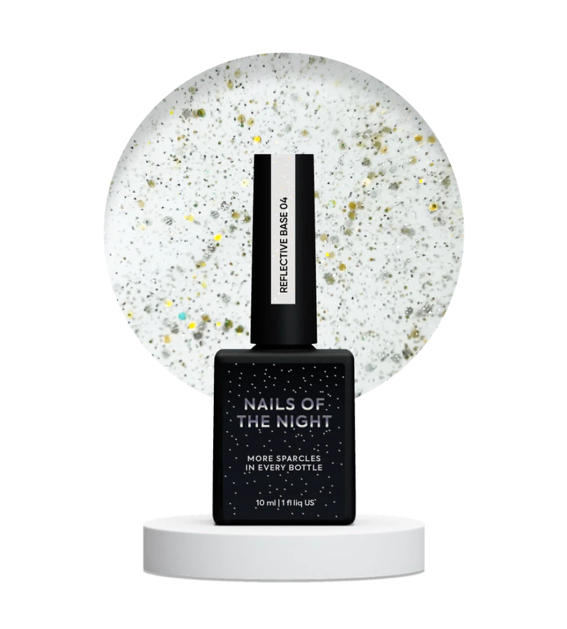 Камуфлююча світловідбиваюча база з шимером Nails Of The Day NAILSOFTHENIGHT Reflective Base №04 бежево-молочний 10 мл