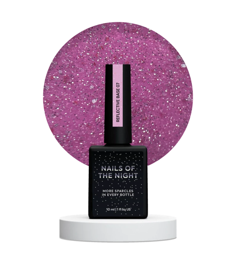 Камуфлююча світловідбиваюча база з шимером Nails Of The Day NAILSOFTHENIGHT Reflective Base №07 яскраво-рожевий 10 мл