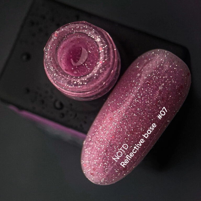 Камуфлююча світловідбиваюча база з шимером Nails Of The Day NAILSOFTHENIGHT Reflective Base №07 яскраво-рожевий 10 мл