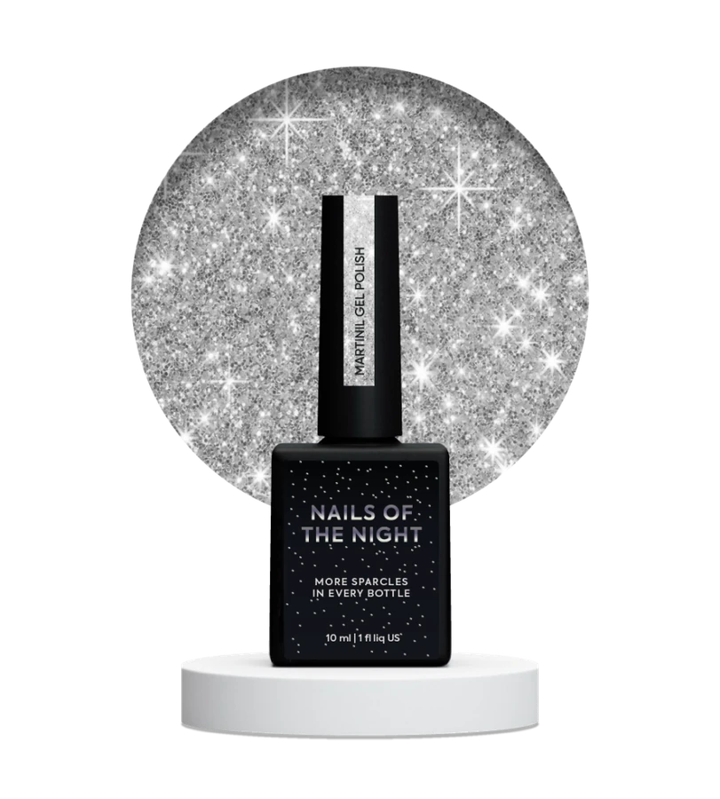 Гель-лак світловідбиваючий Nails Of The Day NAILSOFTHENIGHT Martini срібний з шимером 10 мл