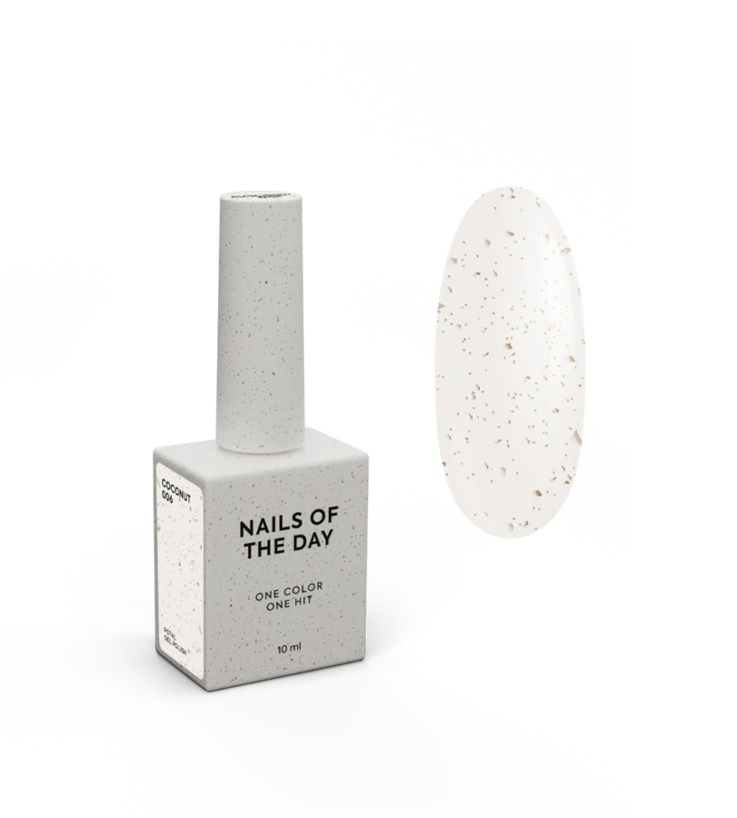 Гель-лак Nails Of The Day Let’s Special Coconut 006 молочно-білий, із золотою поталлю 10 мл