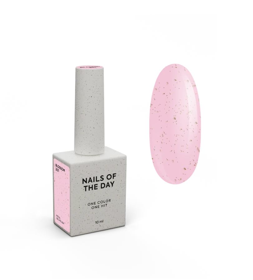 Гель-лак Nails Of The Day Let’s Special Blossom ніжно-рожевий, із золотою поталлю 10 мл