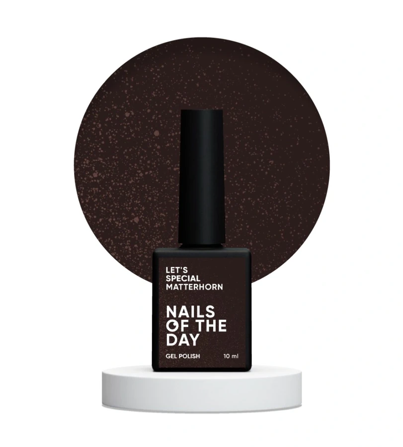 Гель-лак Nails Of The Day Let’s Special Matterhorn шоколадно коричневи, з золотою поталлю 10 мл
