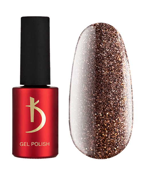 Гель-лак Kodi Gel Polish GB02 темний золотисто-коричневий, з дрібним шимером і ефектом металік 7 мл