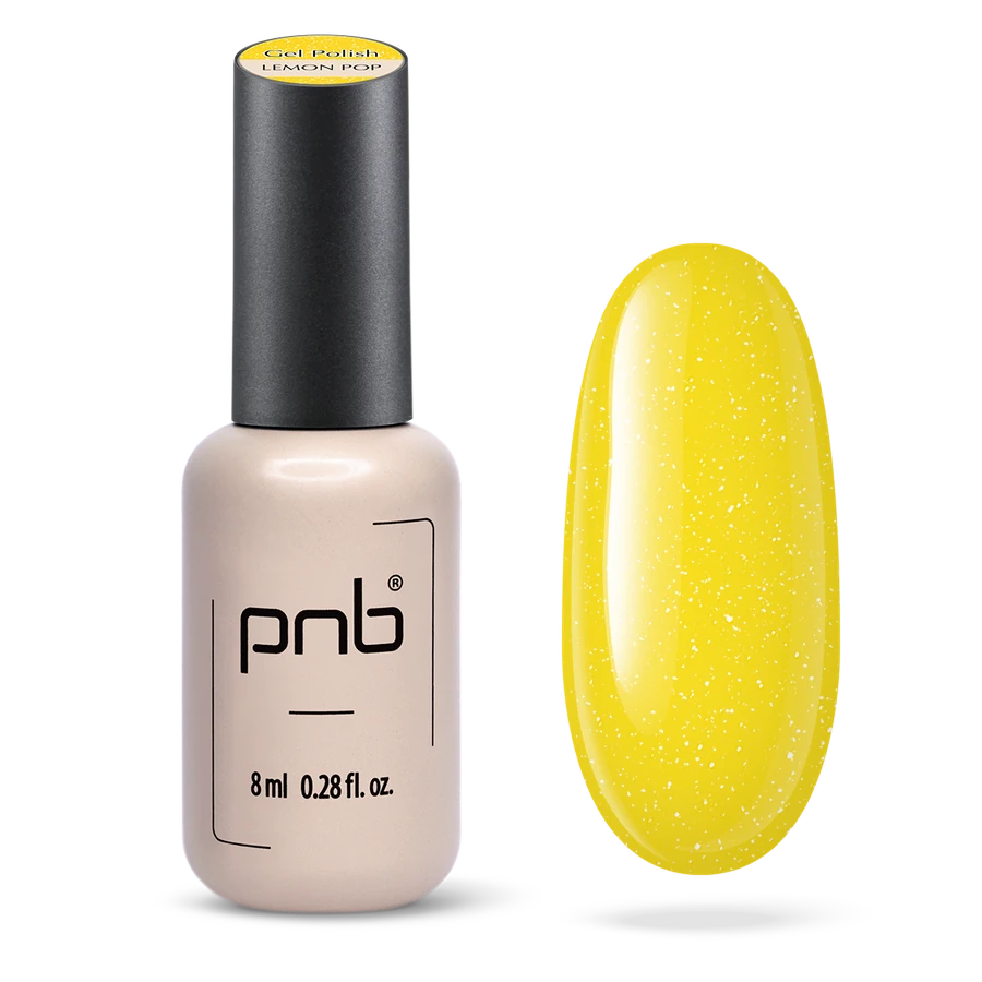 Гель-лак PNB Lemon Pop жовтий, з шимером 8 мл