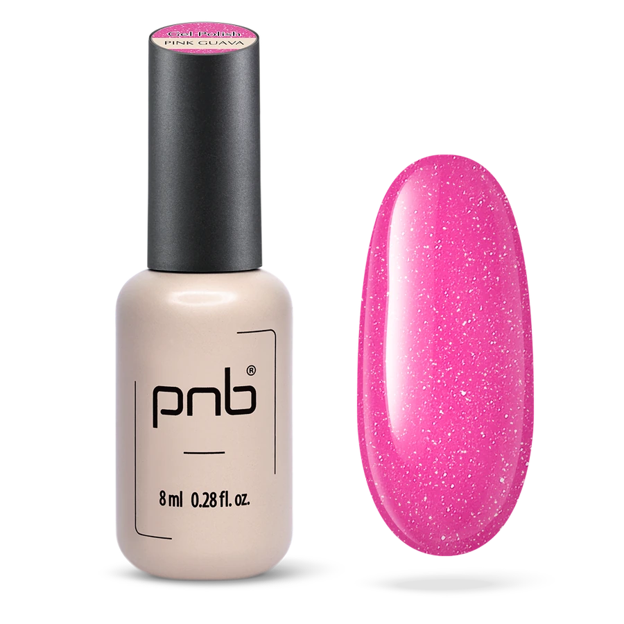 Гель-лак PNB Pink Guava рожевий, з шимером 8 мл