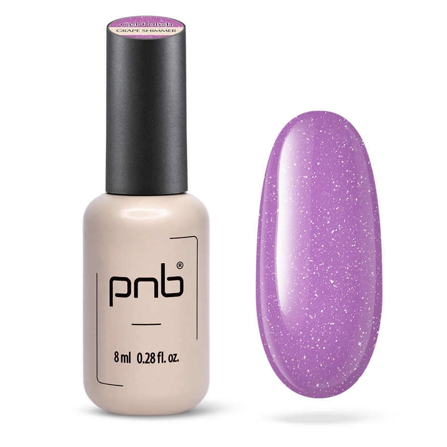 Гель-лак PNB Grape Shimmer світло-фіолетовий з легким лавандовим підтоном, з шимером 8 мл