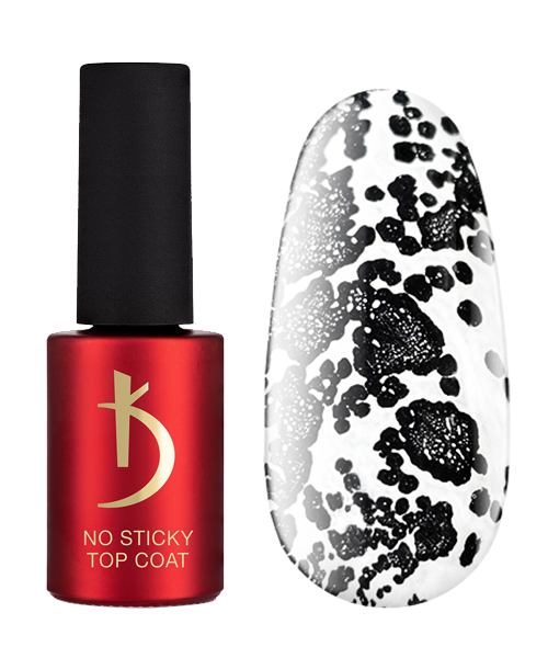Мереживне верхнє покриття для гель-лаку Kodi Lace No Sticky Top Coat with UV без липкого шару з УФ-фільтрами 7 мл