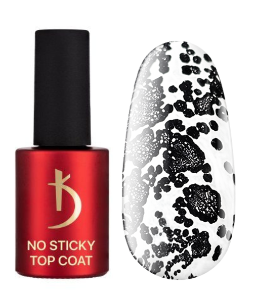 Мереживне верхнє покриття для гель-лаку Kodi Lace No Sticky Top Coat with UV без липкого шару з УФ-фільтрами 15 мл