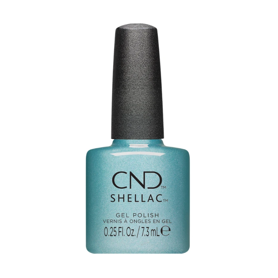 Гель-лак CND Shellac Sleeping Mask блакитно-аквамариновий, з шиммером 7,3 мл