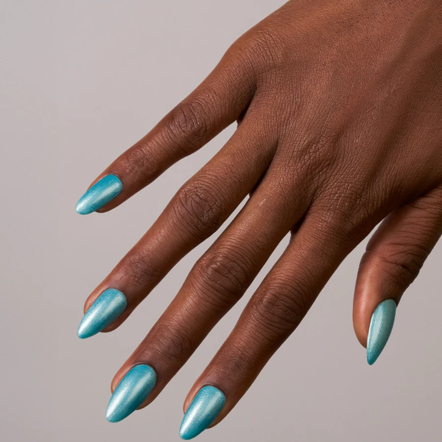 Гель-лак CND Shellac Sleeping Mask блакитно-аквамариновий, з шиммером 7,3 мл