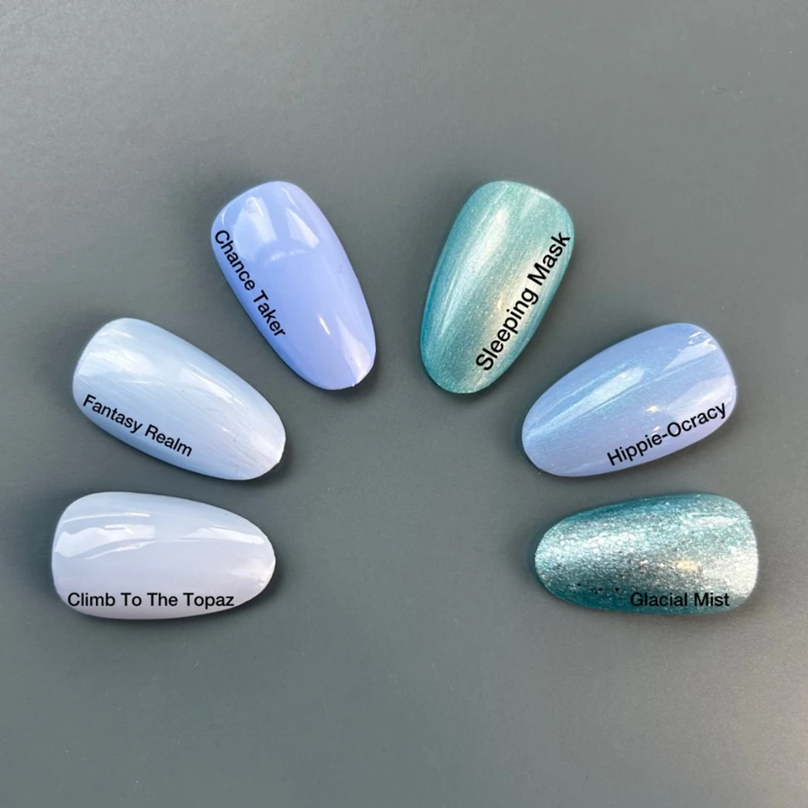 Гель-лак CND Shellac Sleeping Mask блакитно-аквамариновий, з шиммером 7,3 мл